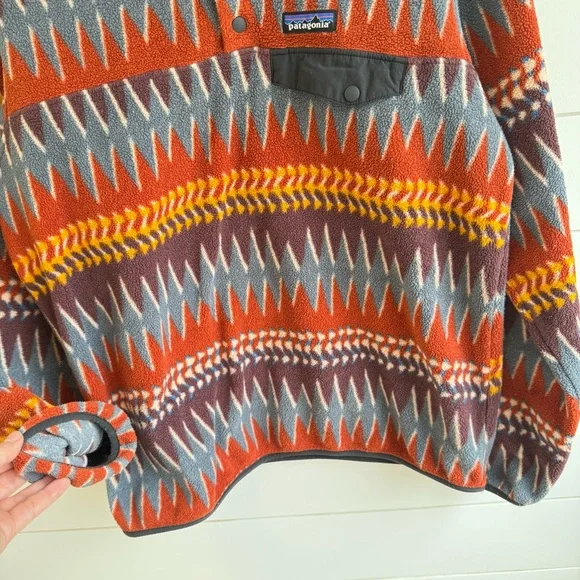 Patagonia Synchilla Snap-T Fleece Pullover Laughing Waters Dark Ruby Size med - Picture 9 of 11